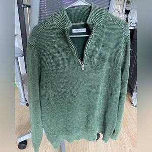 Dark green Tommy Bahama quarter-zip sweater